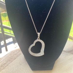 Reversible Rhinestone Heart Necklace